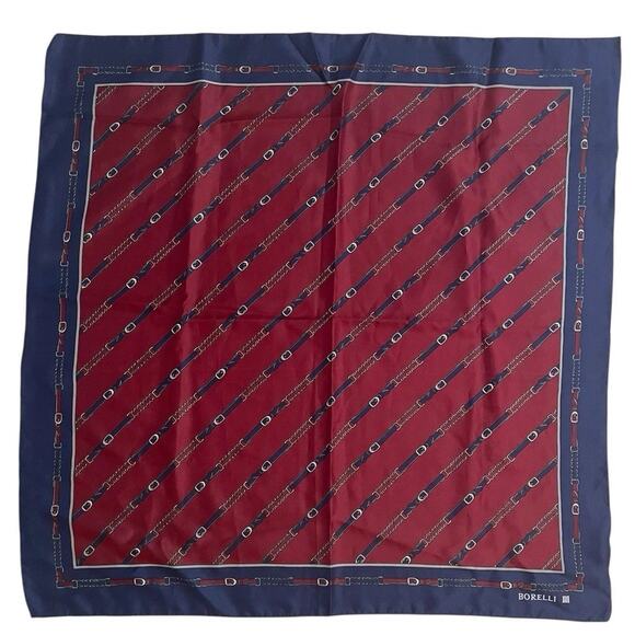 Vintage Borelli Scarf Womens Equestrian Chain Belt Derby Design 80s Classic - Picture 3 of 8